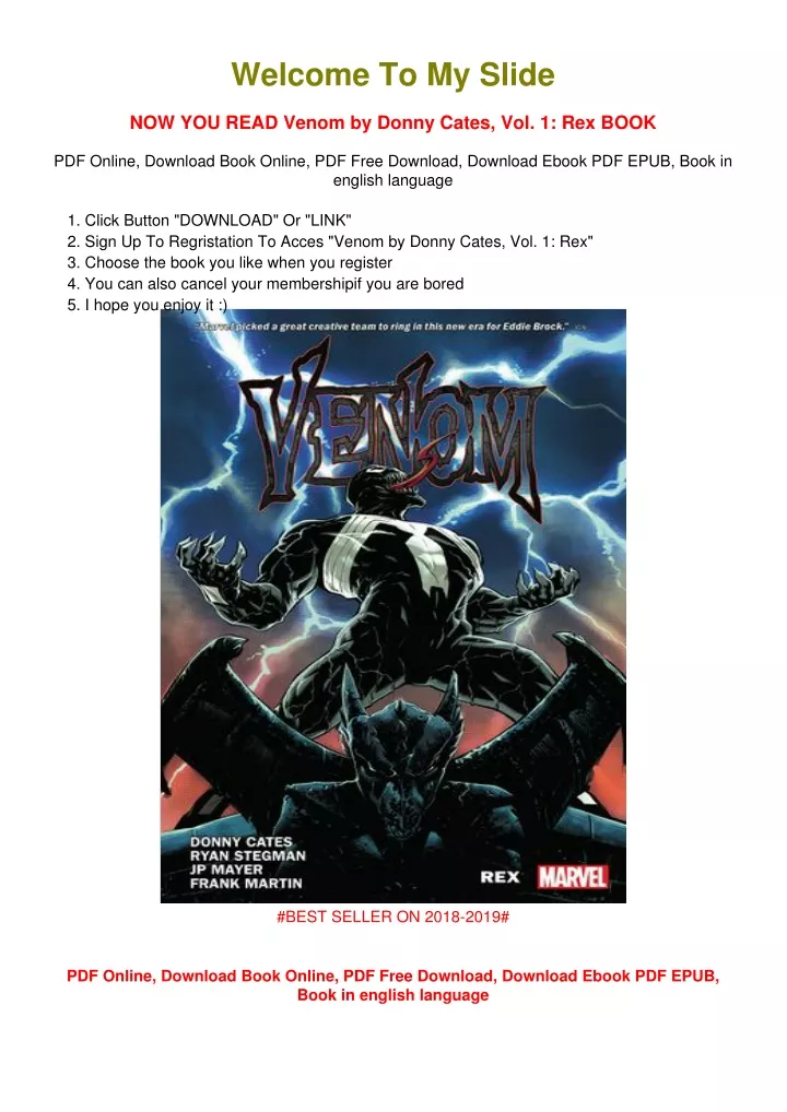 welcome to my slide now you read venom by donny