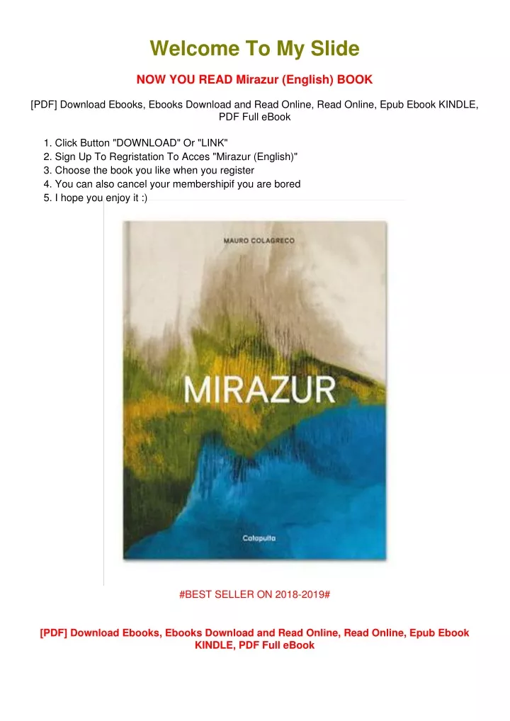 welcome to my slide now you read mirazur english