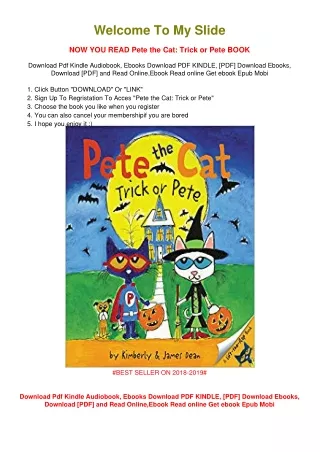 [PDF DOWNLOAD] Pete the Cat: Trick or Pete Kimberly  Dean