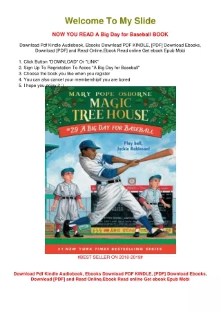 [PDF DOWNLOAD] A Big Day for Baseball Mary Pope Osborne