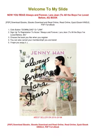 [PDF DOWNLOAD] Always and Forever, Lara Jean (To All the Boys I've Loved