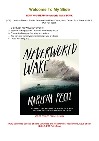 [PDF DOWNLOAD] Neverworld Wake Marisha Pessl