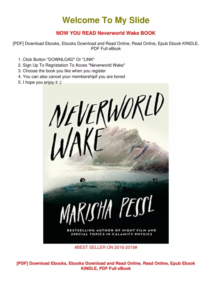 welcome to my slide now you read neverworld wake