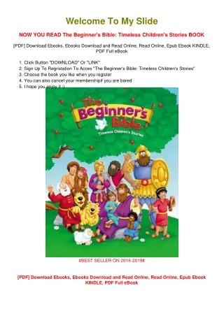 [PDF DOWNLOAD] The Beginner's Bible: Timeless Children's Stories Kelly Pulley