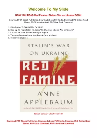 [PDF DOWNLOAD] Red Famine: Stalin's War on Ukraine Anne Applebaum