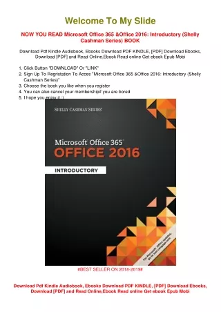 [PDF DOWNLOAD] Microsoft Office 365 & Office 2016: Introductory (Shelly