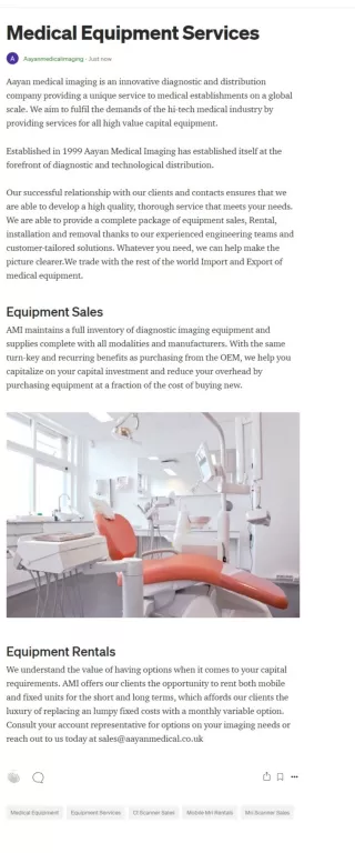 Medical Equipment Services