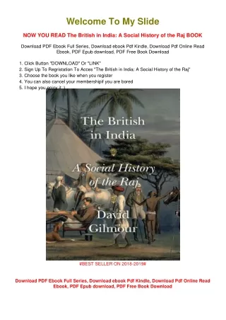 [PDF DOWNLOAD] The British in India: A Social History of the Raj David Gilmour
