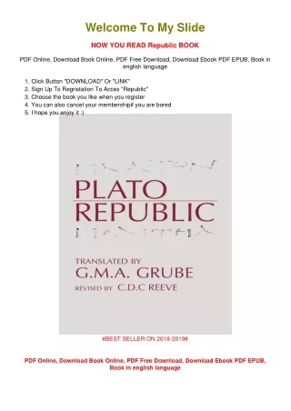 [PDF DOWNLOAD] Republic Plato