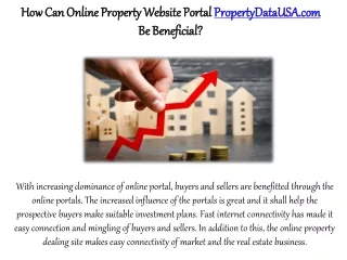 How Can Online Property Website Portal Propertydatausa.com Be Beneficial?