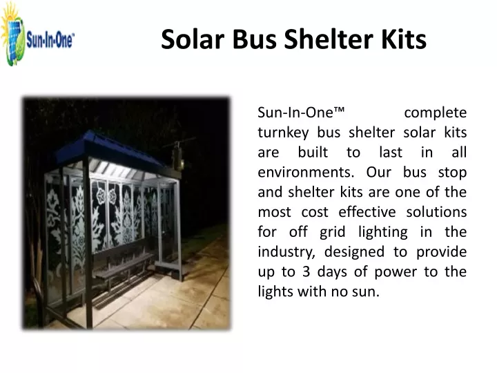 solar bus shelter kits