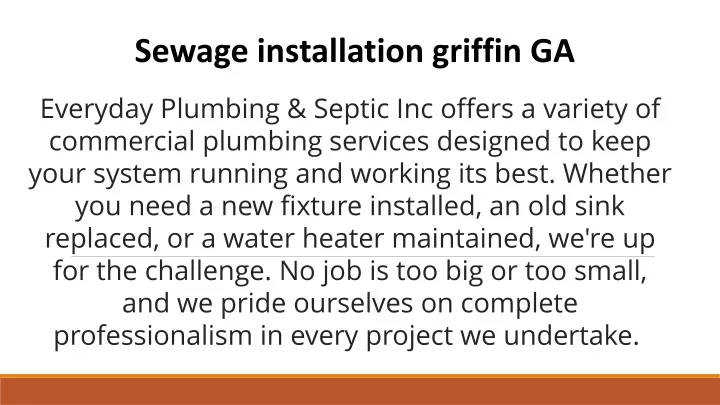 sewage installation griffin ga