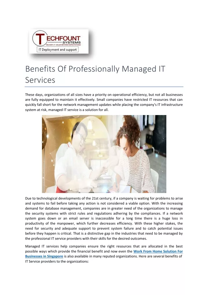 benefits of professionally managed it services