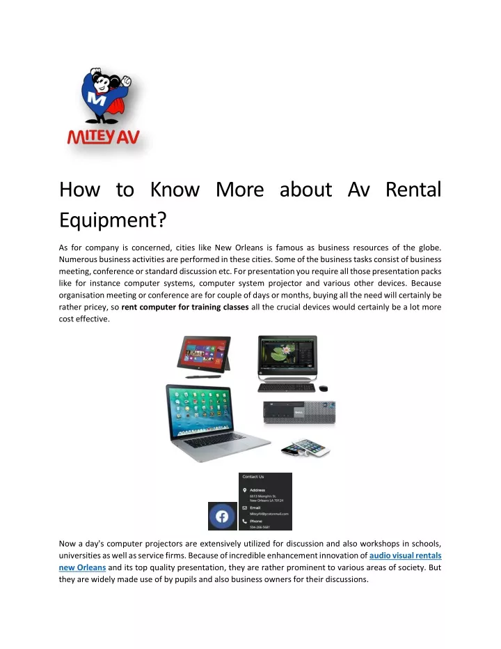 how to know more about av rental equipment