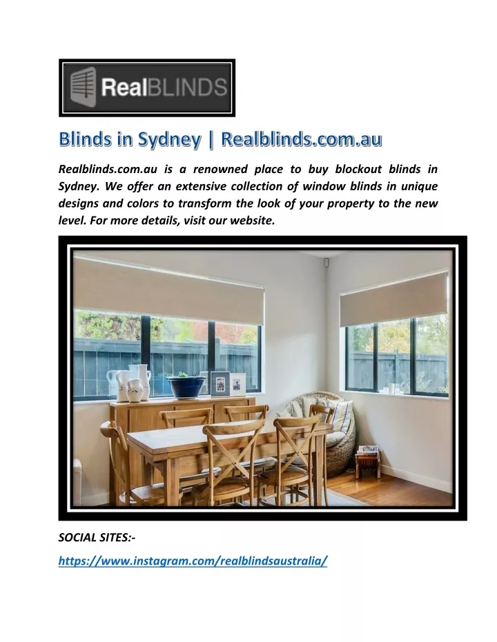 realblinds com au is a renowned place