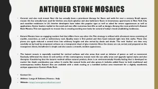 antiqued stone mosaics