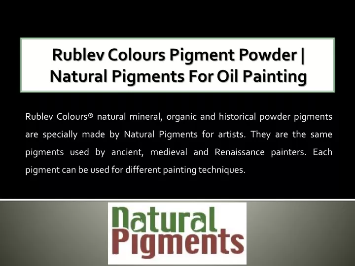 rublev colours pigment powder natural pigments for oil painting