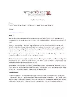 Psychic in Santa Monica