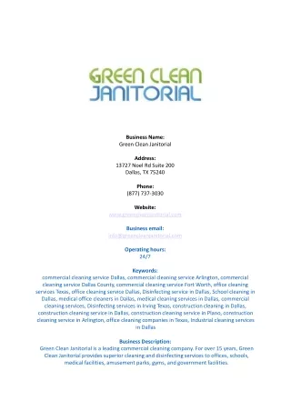 Green Clean Janitorial