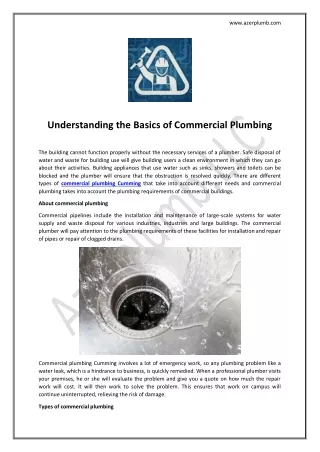 Understanding the Basics of Commercial Plumbing