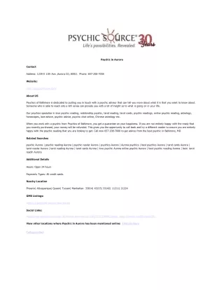 Psychic in Aurora