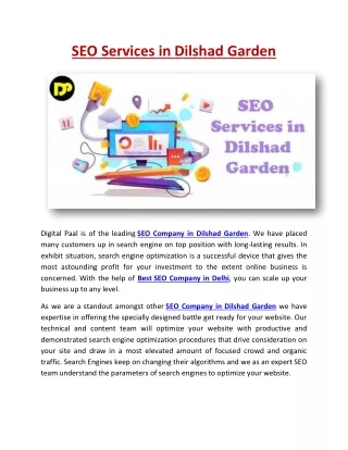 SEO Services Dilshad Garden | SEO Company Dilshad Garden