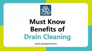 Must Know Benefits of Drain Cleaning