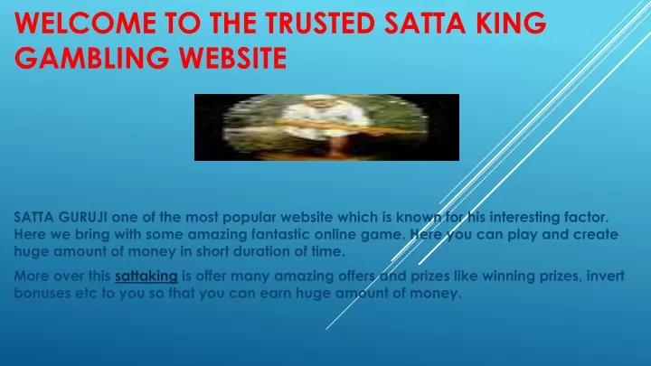 welcome to the trusted satta king gambling website