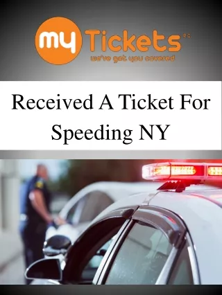 received a ticket for speeding ny