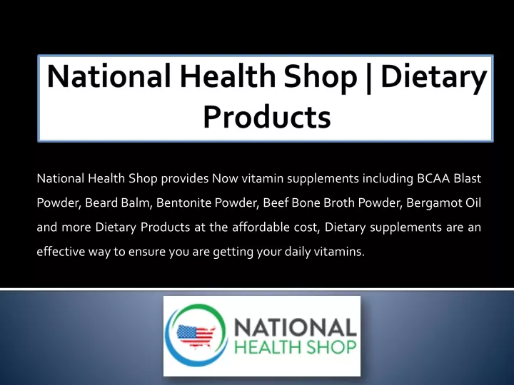 national health shop dietary products