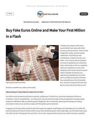 Buy Counterfeit/Fake Euro Notes Online - Legit Bills Online
