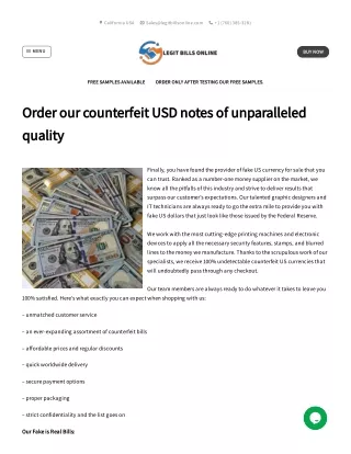 Buy Counterfeit US Dollars Online - Legit Bills Online
