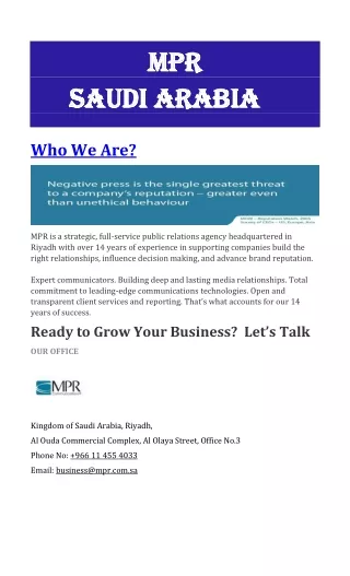 Public Relations Companies in Saudi Arabia