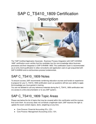 sap c ts410 1809 certification description