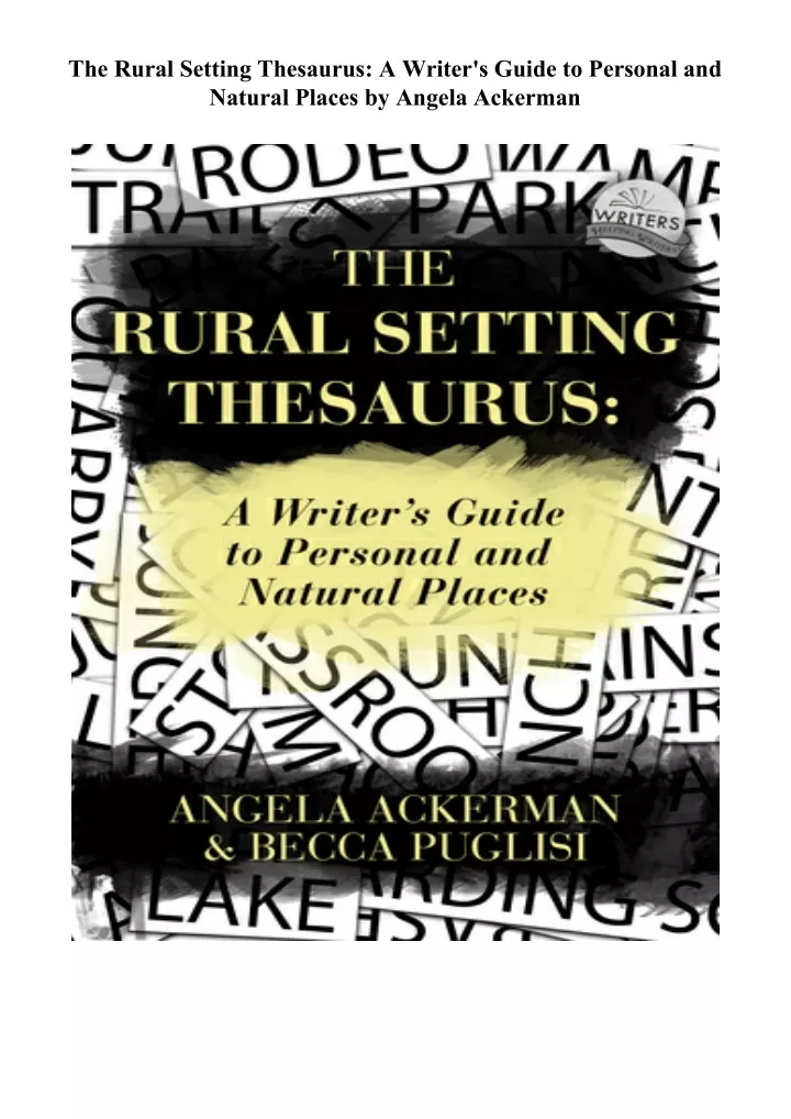 the rural setting thesaurus a writer s guide