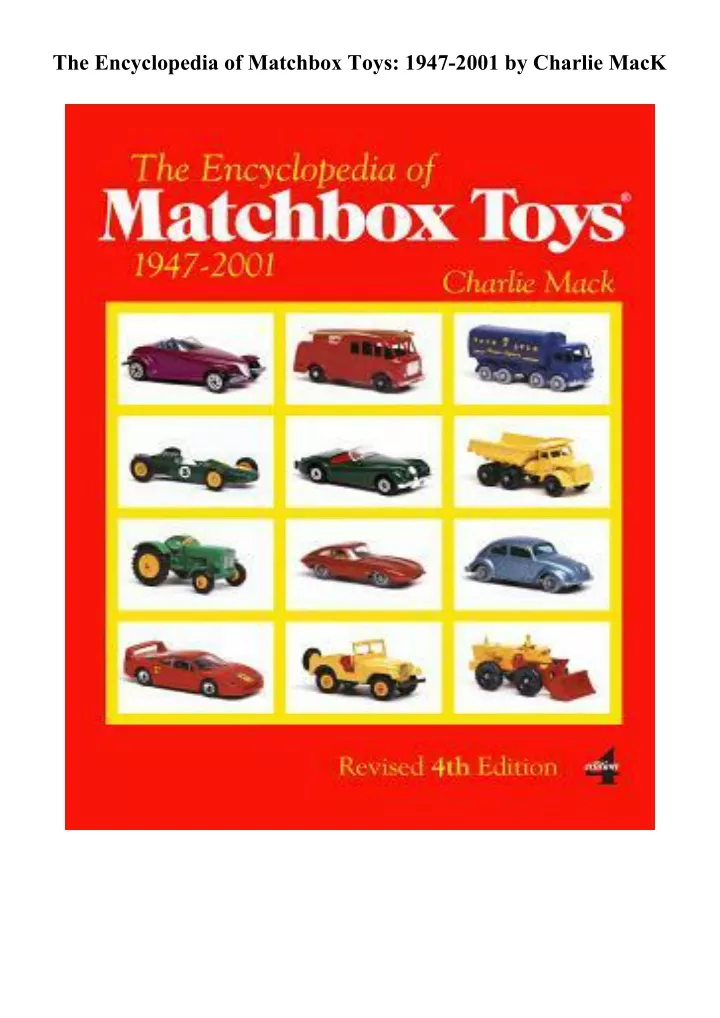 the encyclopedia of matchbox toys 1947 2001