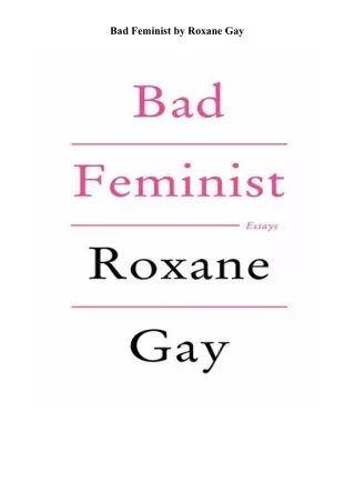 Download [PDF] Bad Feminist Books Full Versions