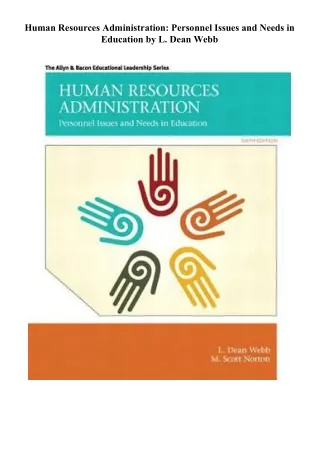 Read\Download Human Resources Administration: Personnel Issues and Needs in Education Books full online