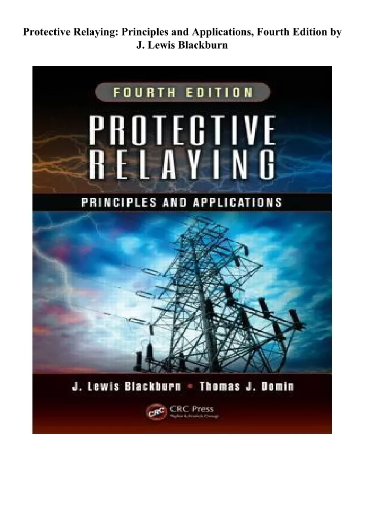 protective relaying principles and applications