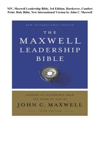 Read\Download NIV, Maxwell Leadership Bible, 3rd Edition, Hardcover, Comfort Print: Holy Bible, New International Versio