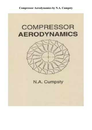 Download\Read Compressor Aerodynamics Books Full Versions