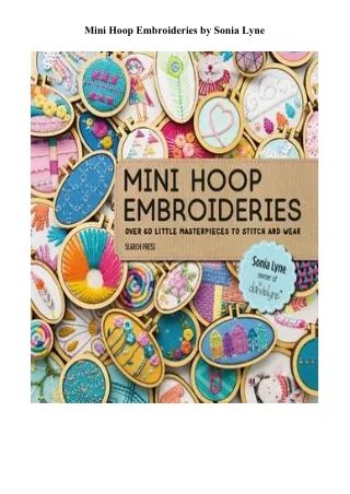 Download\Read Mini Hoop Embroideries Books full online