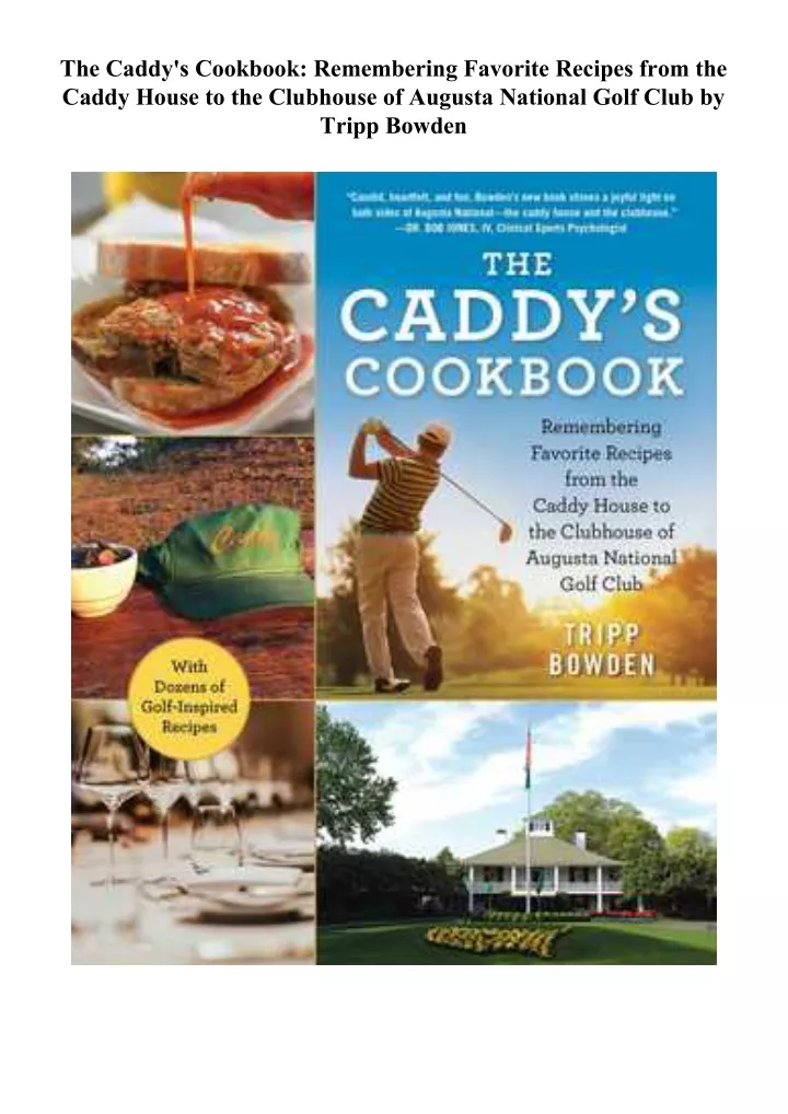 the caddy s cookbook remembering favorite recipes