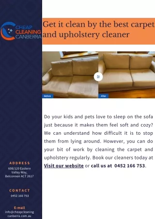 Get it clean by the best carpet and upholstery cleaner