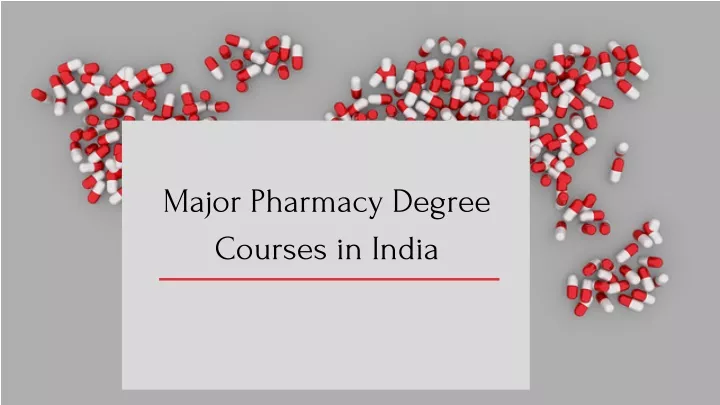 major pharmacy degree courses in india