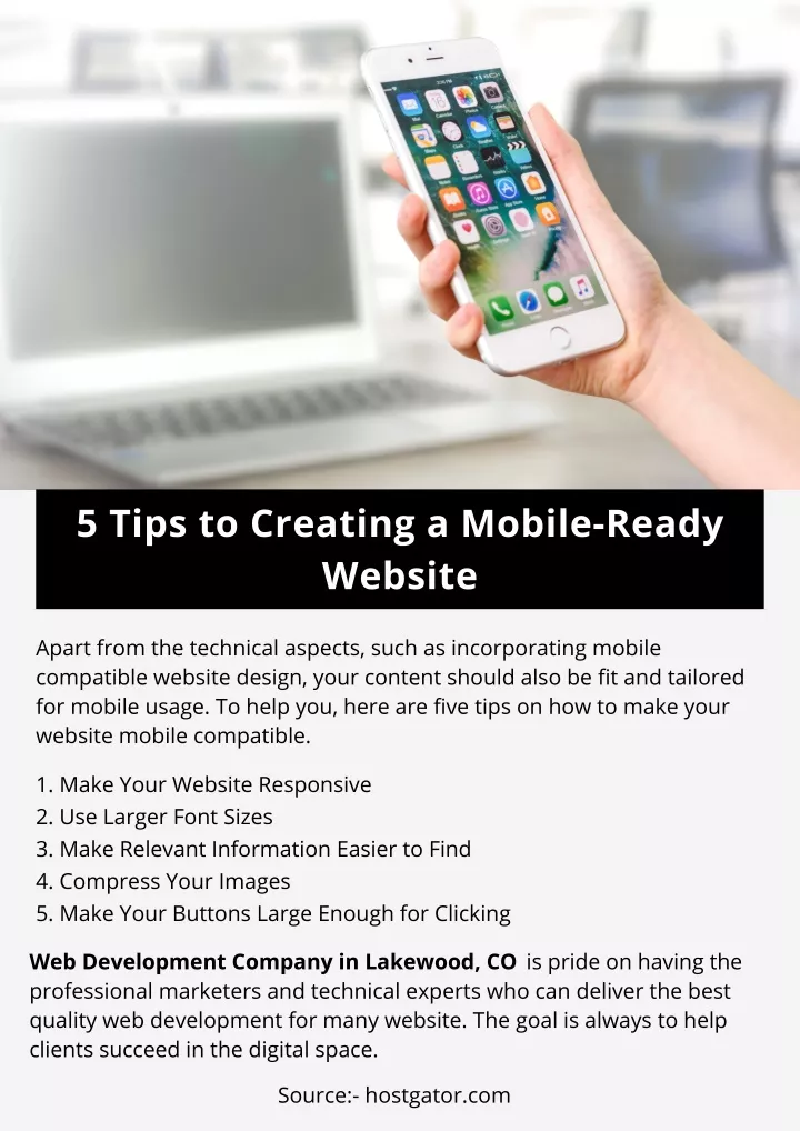 5 tips to creating a mobile ready website