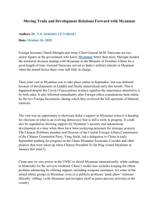 moving trade and development relations forward