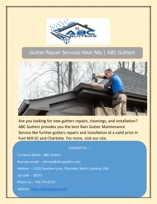 gutter repair services near me abc gutters
