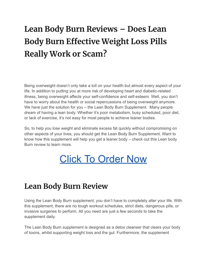 lean body burn reviews does lean body burn