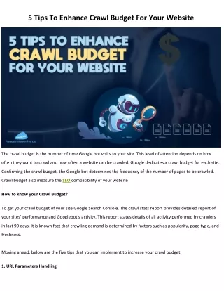 5 tips to enhance crawl budget for your website